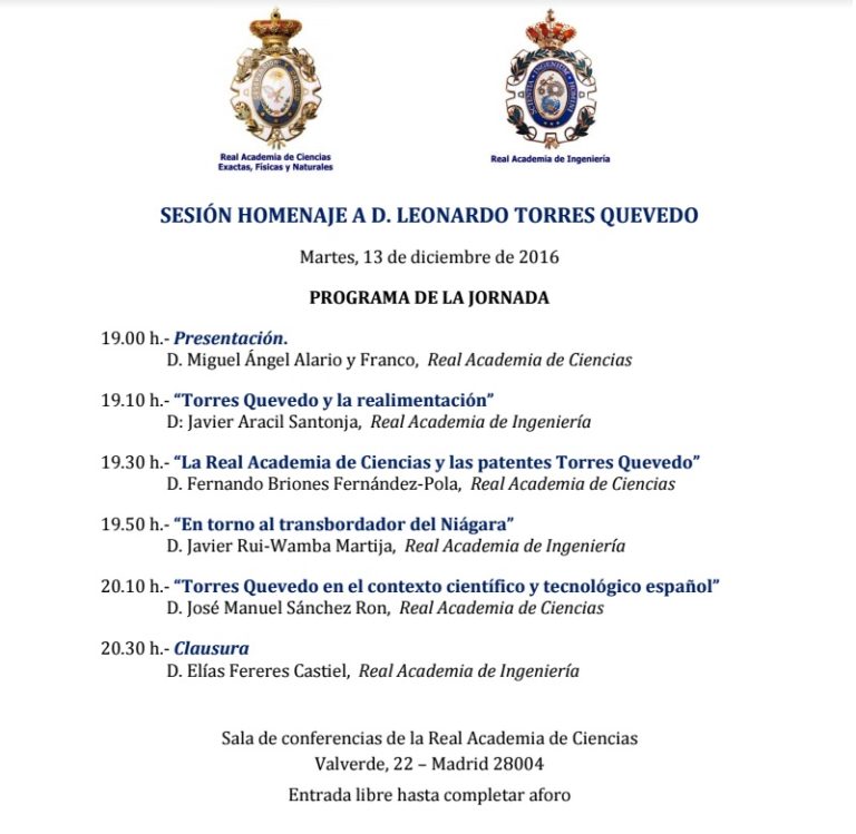 Homenaje a D. Leonardo Torres Quevedo