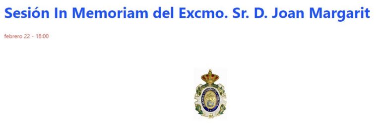 In Memoriam D. Joan Margarit