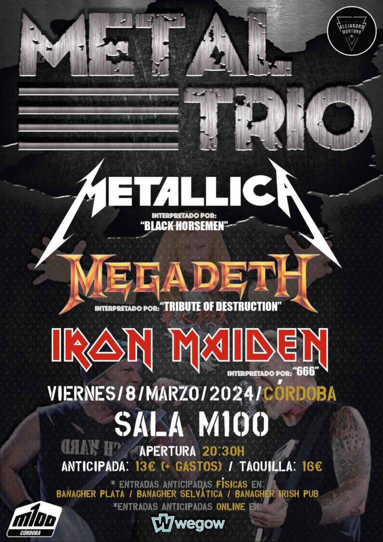 Concierto Heavy Metal: Metal Trio – Iron Maiden, Megadeth y Metallica