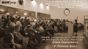 Debate parlamentario entre Victoria Kent y Clara Campoamor